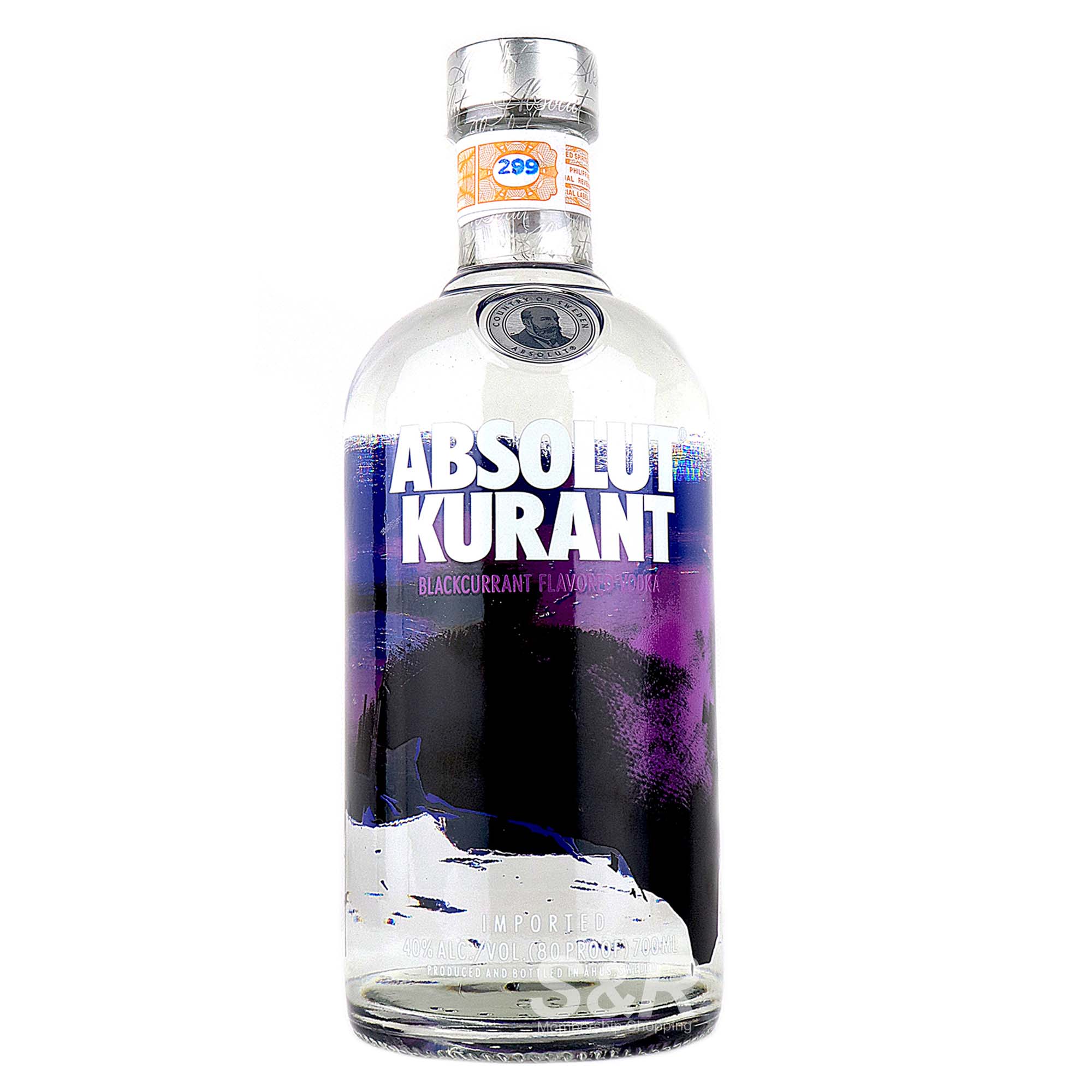 Absolut Kurant Blackcurrant Flavored Vodka 700mL